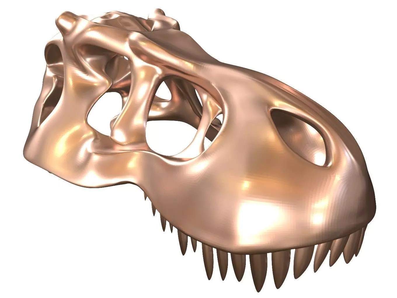 Cranium Charm Tyrannosaurus Bronze 3D print model_0