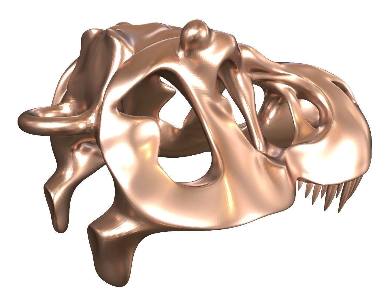 Cranium Charm Tyrannosaurus Bronze 3D print model_3