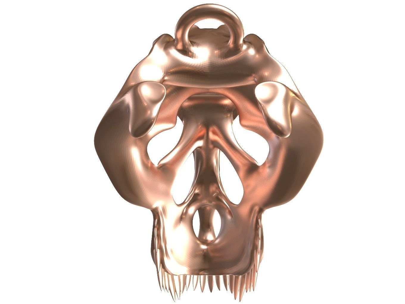 Cranium Charm Tyrannosaurus Bronze 3D print model_4
