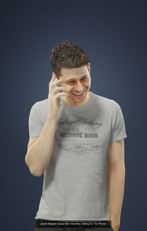 3d people crowds and Jaye phone foreground casual man 3D Model Collection_1