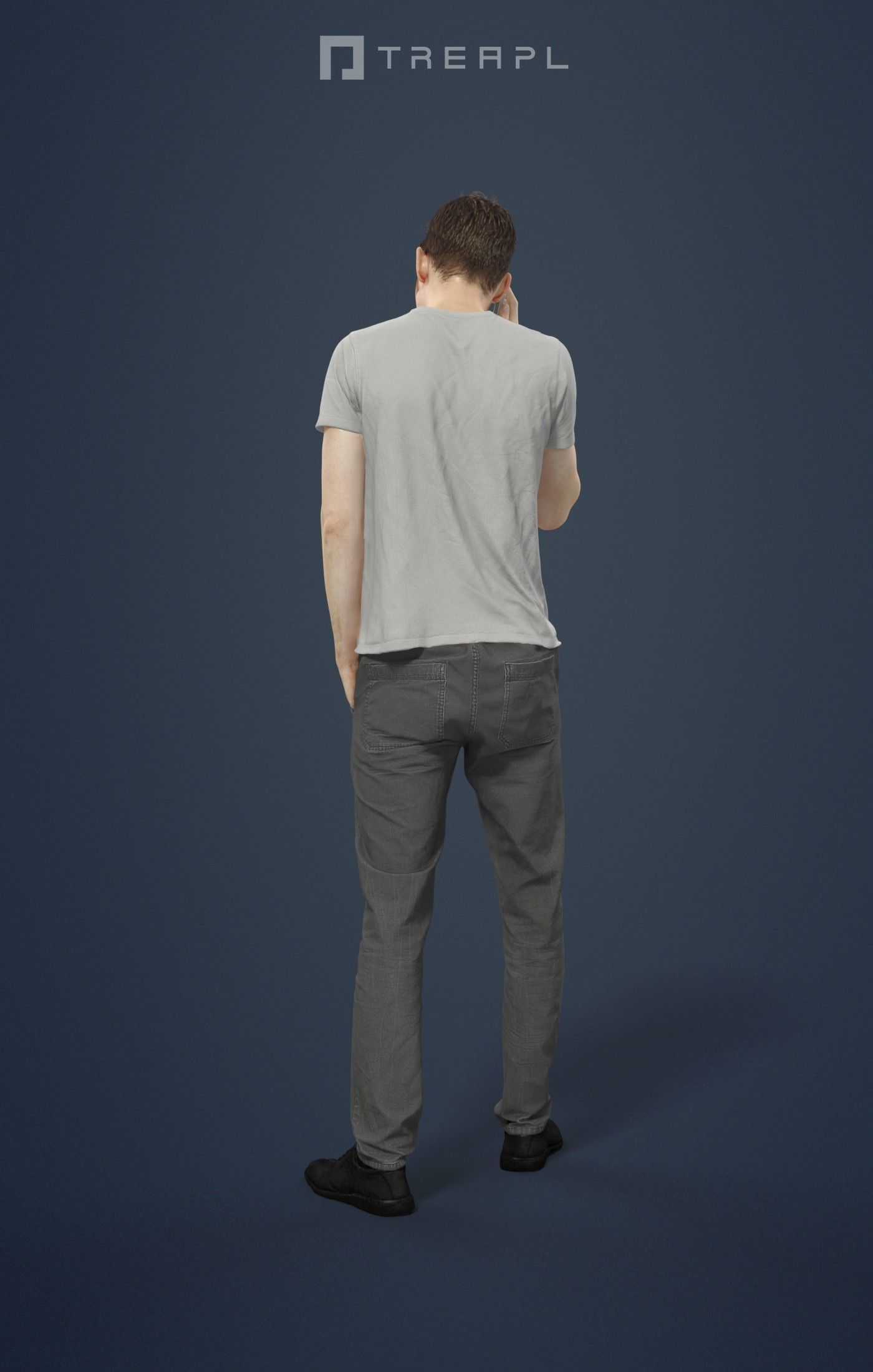 3d people crowds and Jaye phone foreground casual man 3D Model Collection_21