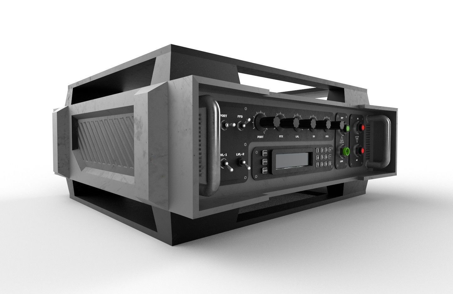 Military Radio Model 05 Low-poly 3D model_11