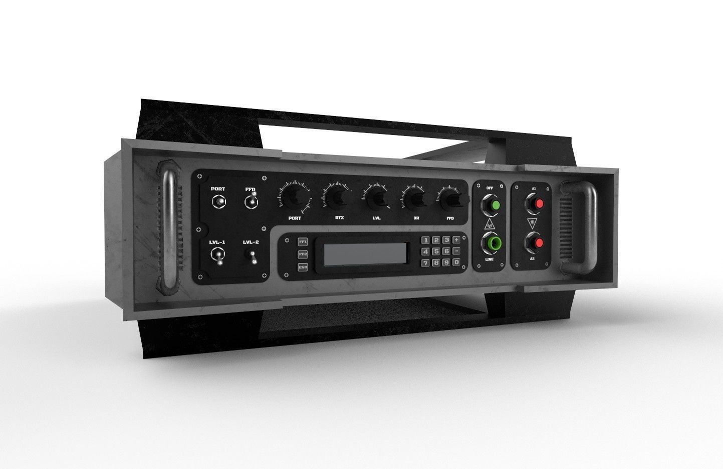 Military Radio Model 05 Low-poly 3D model_12