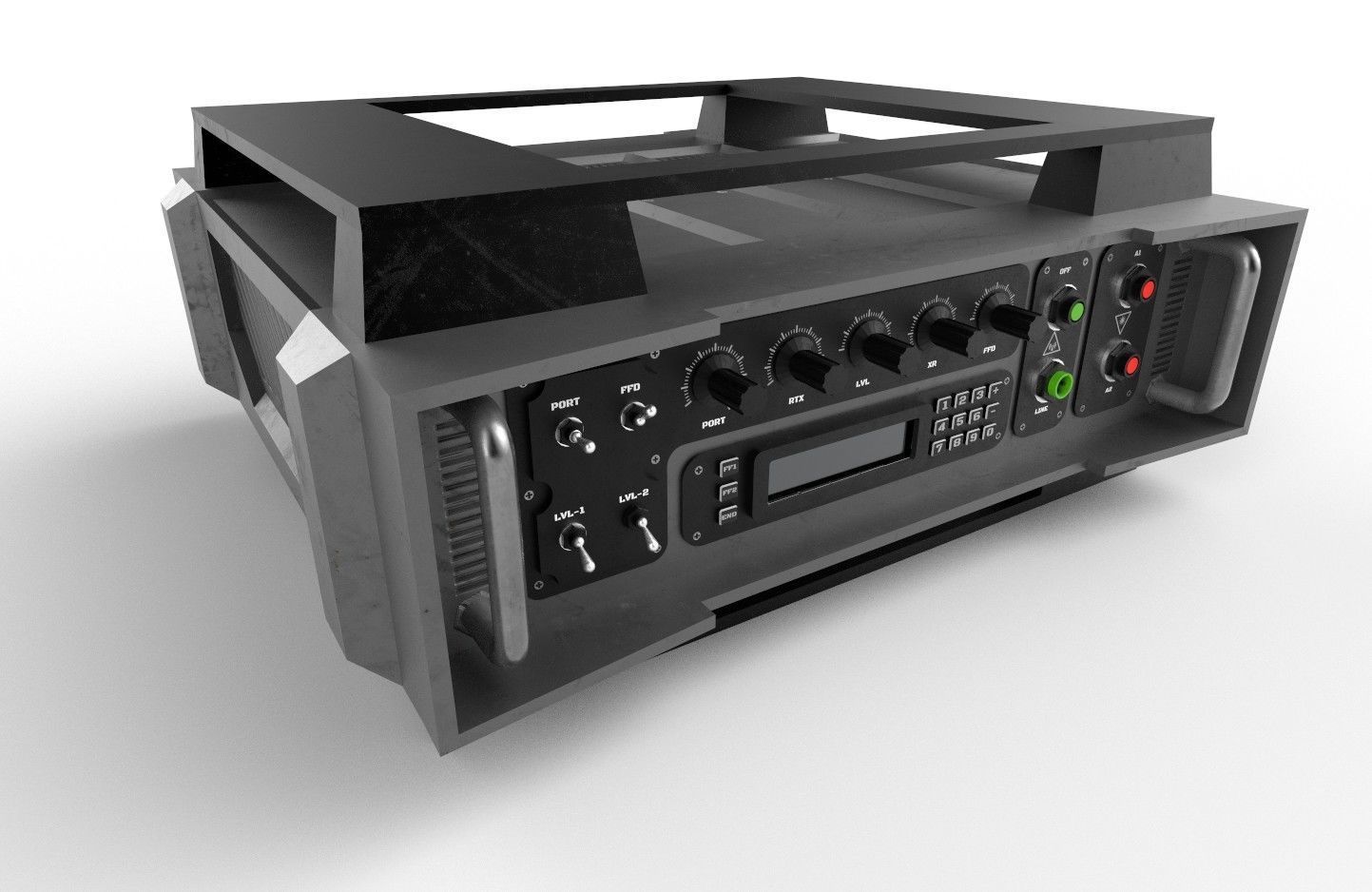 Military Radio Model 05 Low-poly 3D model_19