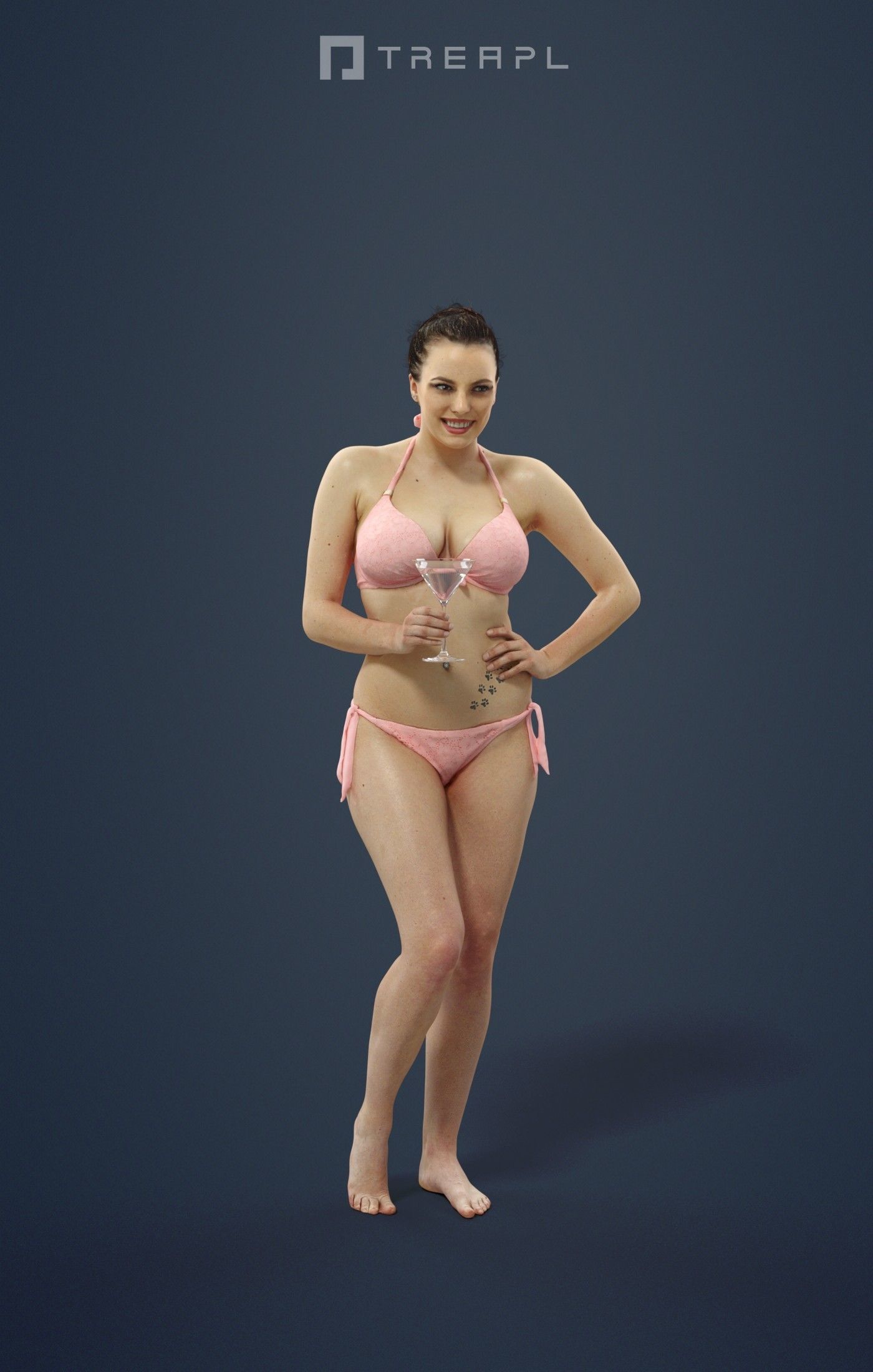 3d crowds and Dream a beach woman bikini Martini 3D Model Collection_21