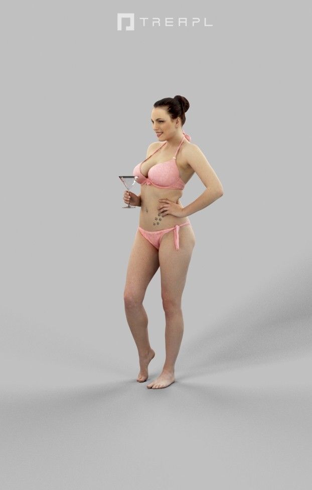 3d crowds and Dream a beach woman bikini Martini 3D Model Collection_13