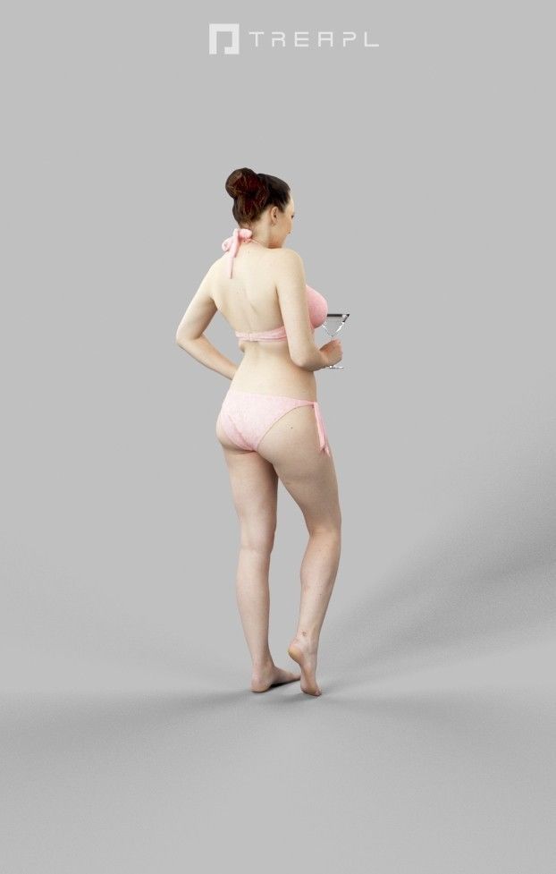 3d crowds and Dream a beach woman bikini Martini 3D Model Collection_17