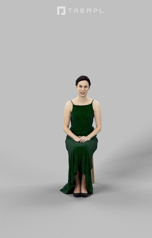 3d people crowds and Eternal foreground elegant sitting woman 3D Model Collection_16