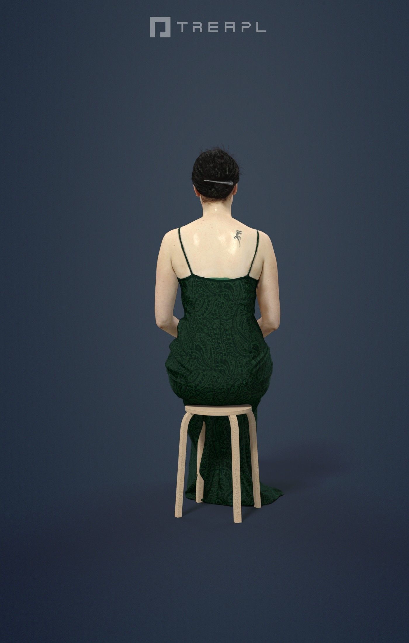 3d people crowds and Eternal foreground elegant sitting woman 3D Model Collection_20