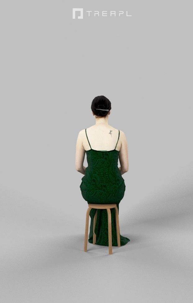3d people crowds and Eternal foreground elegant sitting woman 3D Model Collection_12