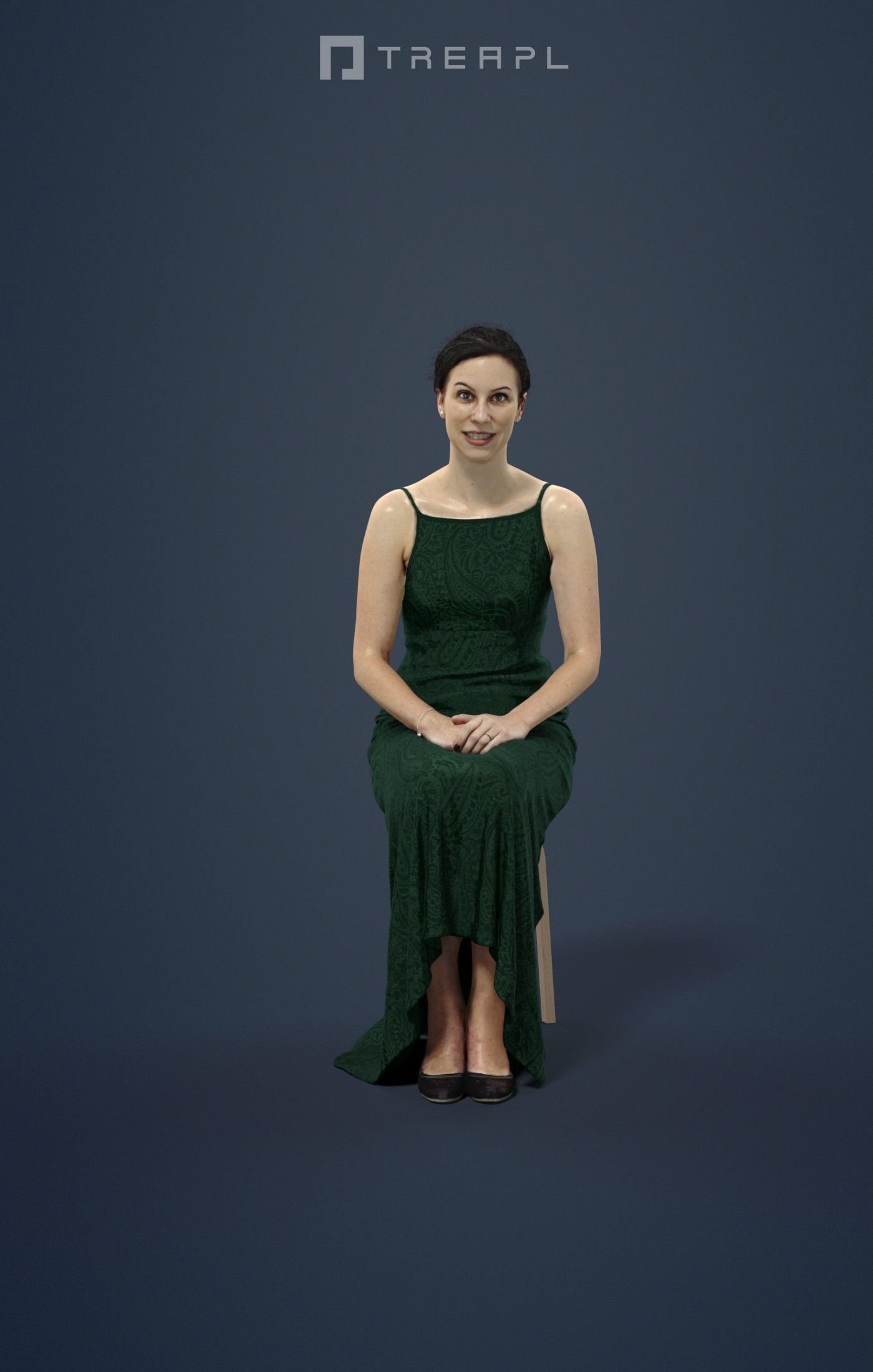 3d people crowds and Eternal foreground elegant sitting woman 3D Model Collection_21