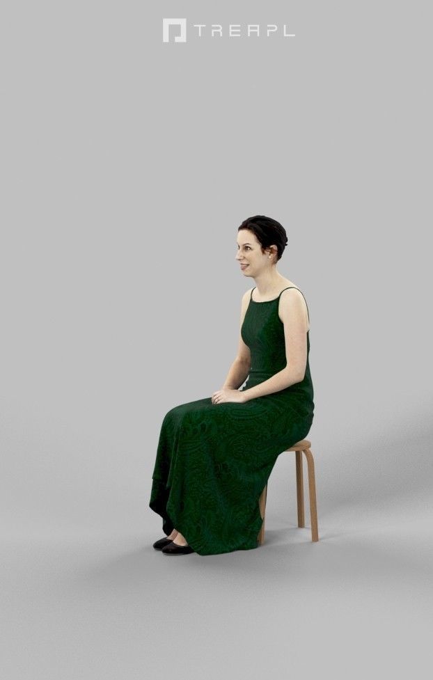 3d people crowds and Eternal foreground elegant sitting woman 3D Model Collection_15