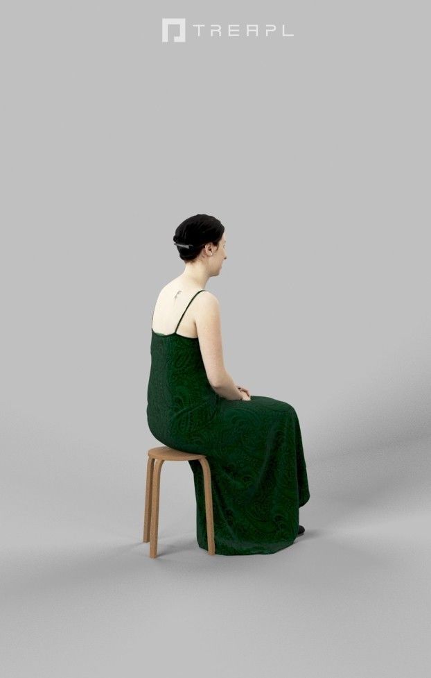 3d people crowds and Eternal foreground elegant sitting woman 3D Model Collection_17