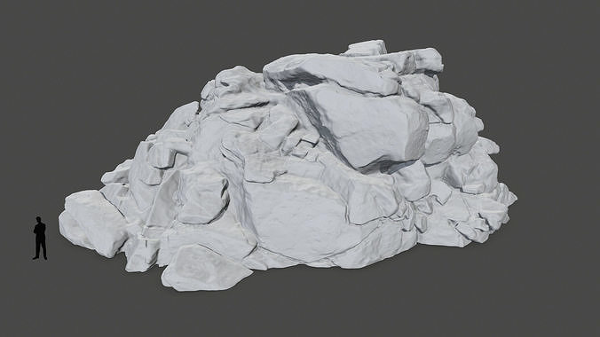print rock 3 pile of rocks 3D print model