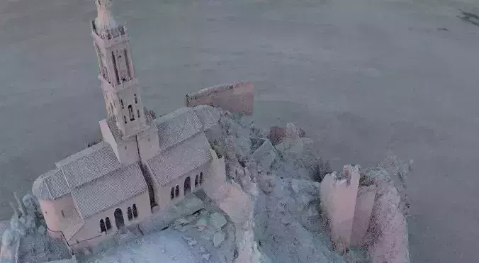 Mexican Church ornate on hill 3D model