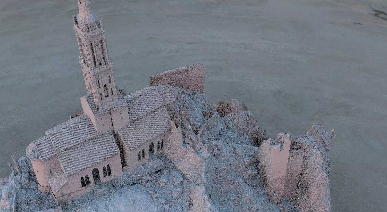 Mexican Church ornate on hill 3D model