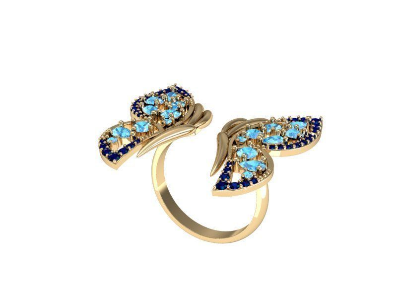 Set Rings-butterfly ready for 3d print 3D print model_2