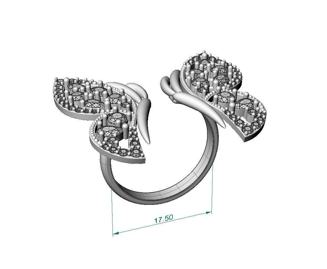 Set Rings-butterfly ready for 3d print 3D print model_5