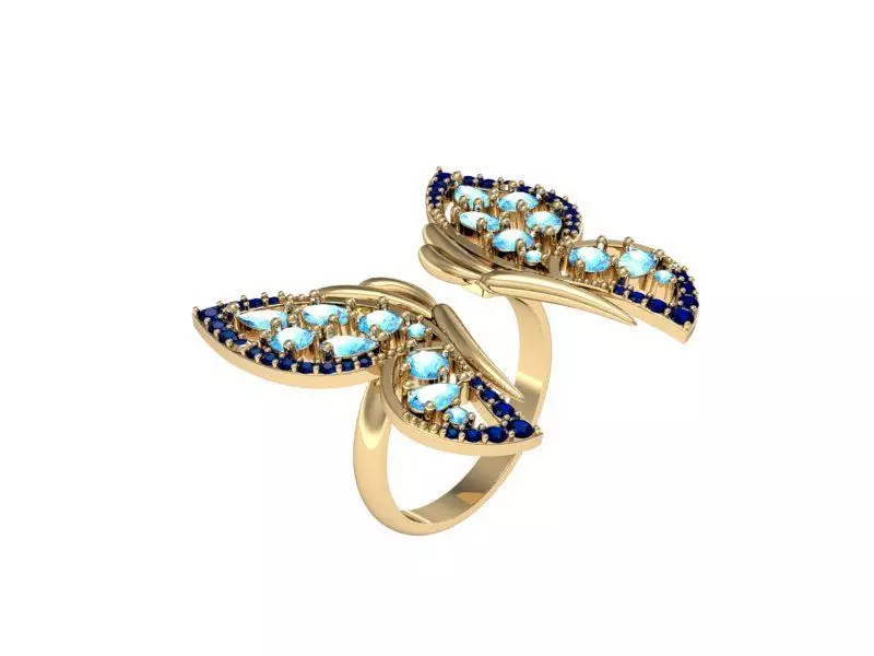 Set Rings-butterfly ready for 3d print 3D print model_0