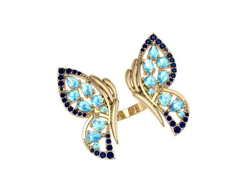 Set Rings-butterfly ready for 3d print 3D print model_1