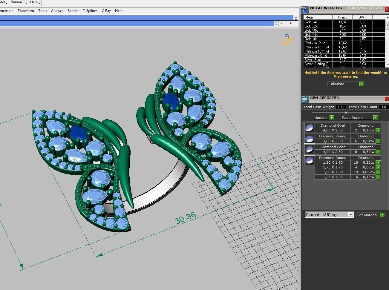 Set Rings-butterfly ready for 3d print 3D print model_4