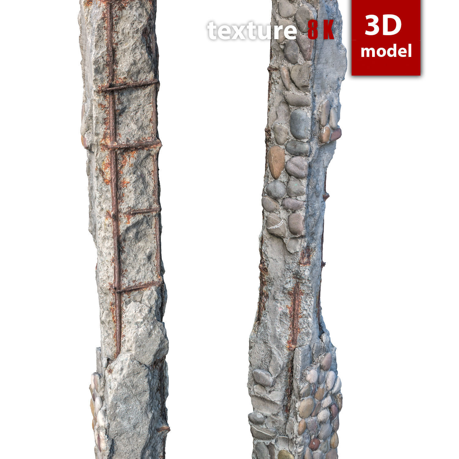 372 Column Low-poly 3D model_2