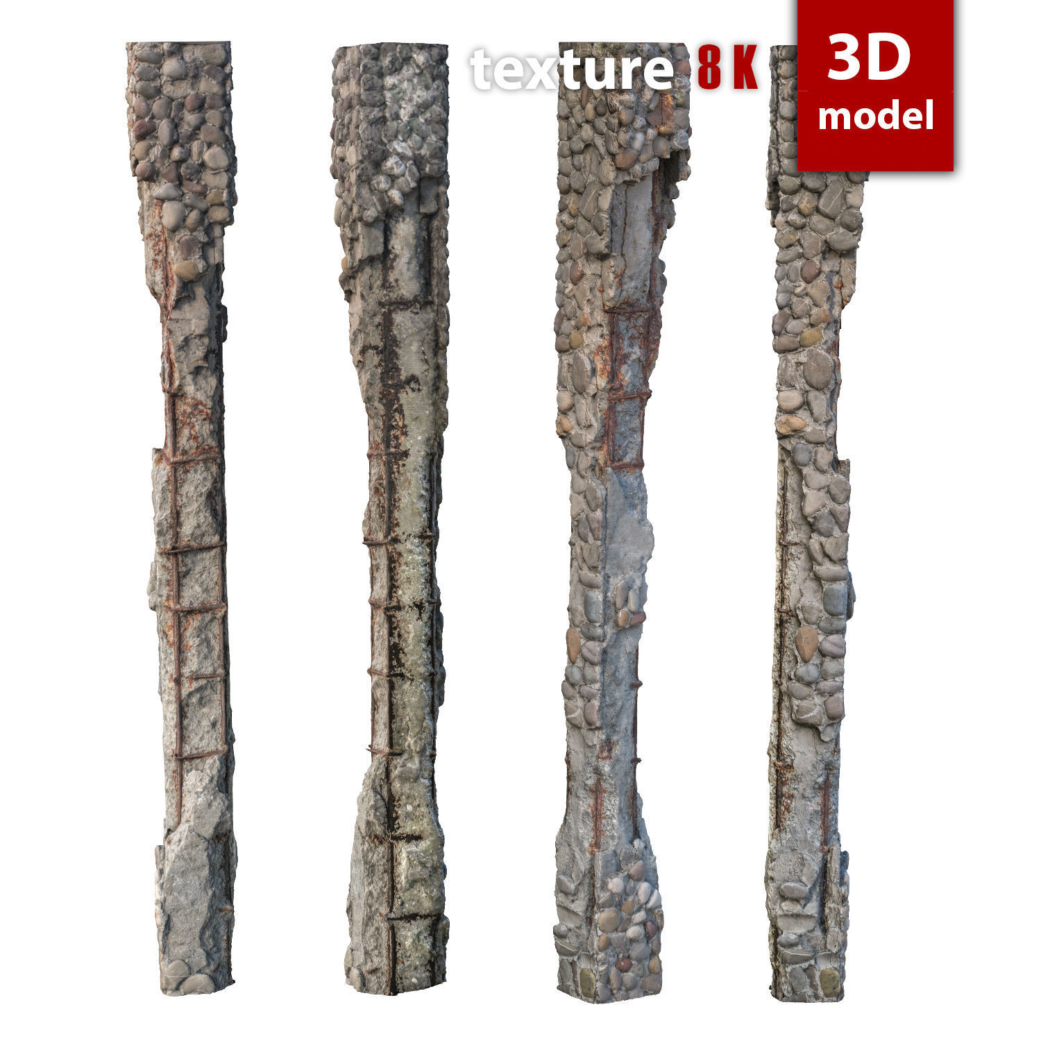372 Column Low-poly 3D model_0