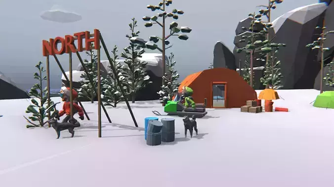 LOW POLY WORLD - NORTH Low-poly 3D model