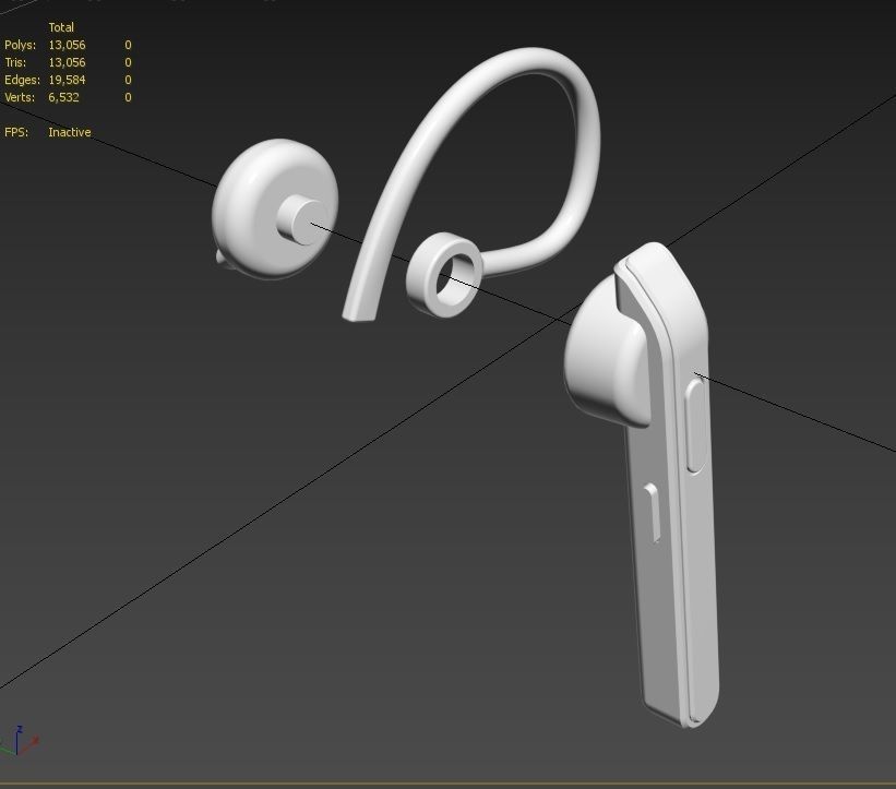 Bluetooth Headset  M2 Low-poly 3D model_43