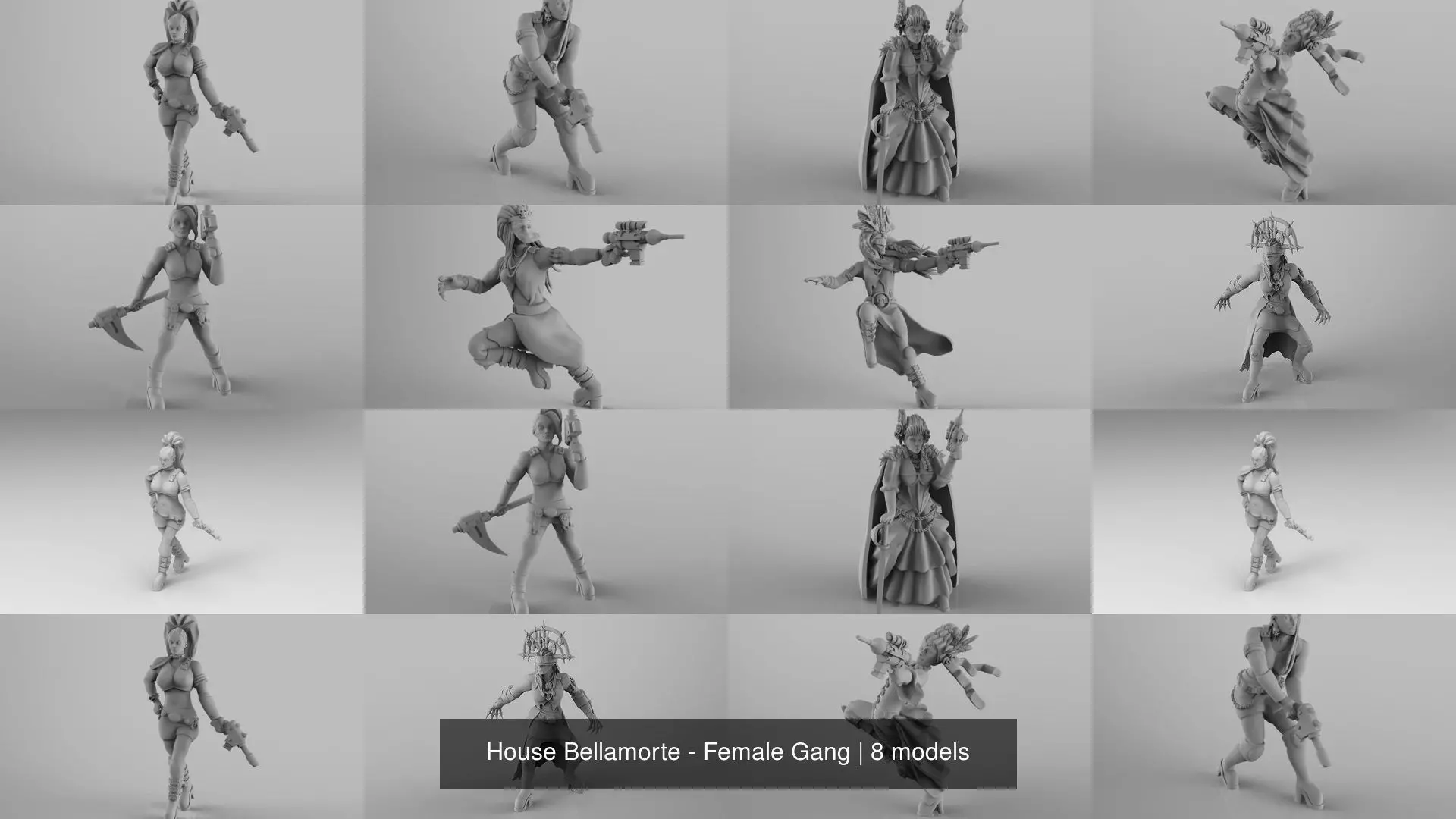 House Bellamorte - Female Gang 3D Model Collection_0