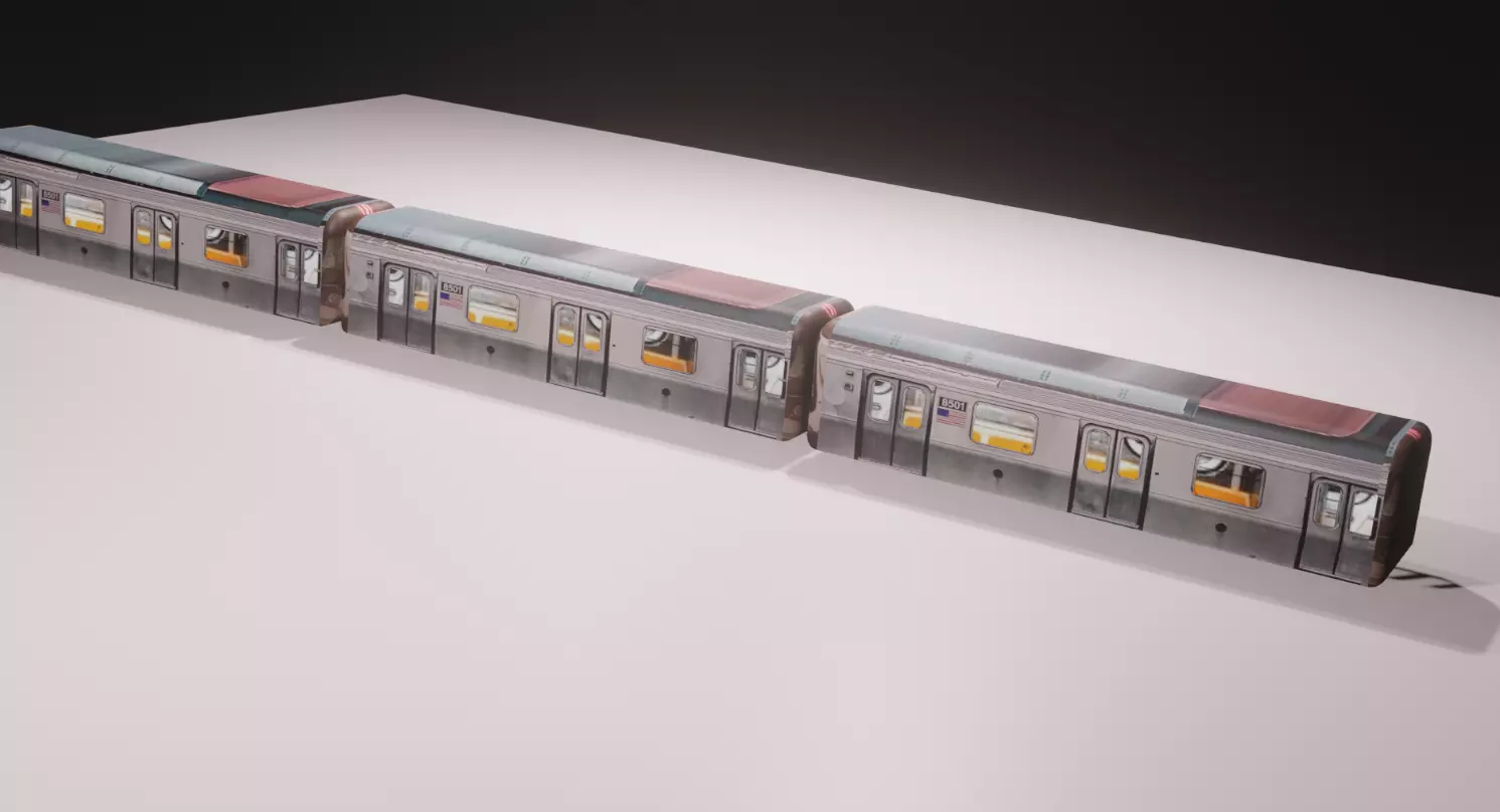 train model with high detail Free low-poly 3D model_0