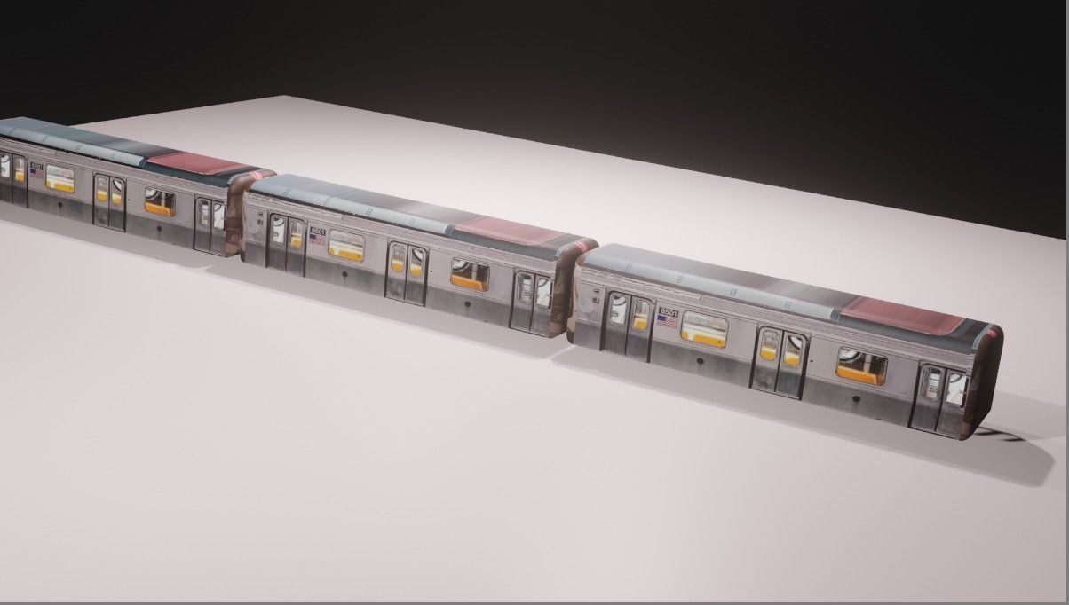 train model with high detail Free low-poly 3D model_3