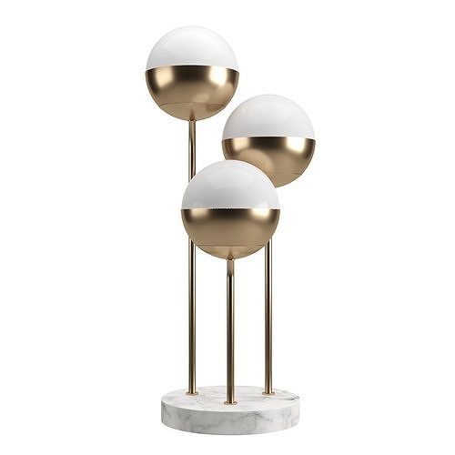 Glass Table Lamp Triple Globe by Loft-Concept Low-poly 3D model