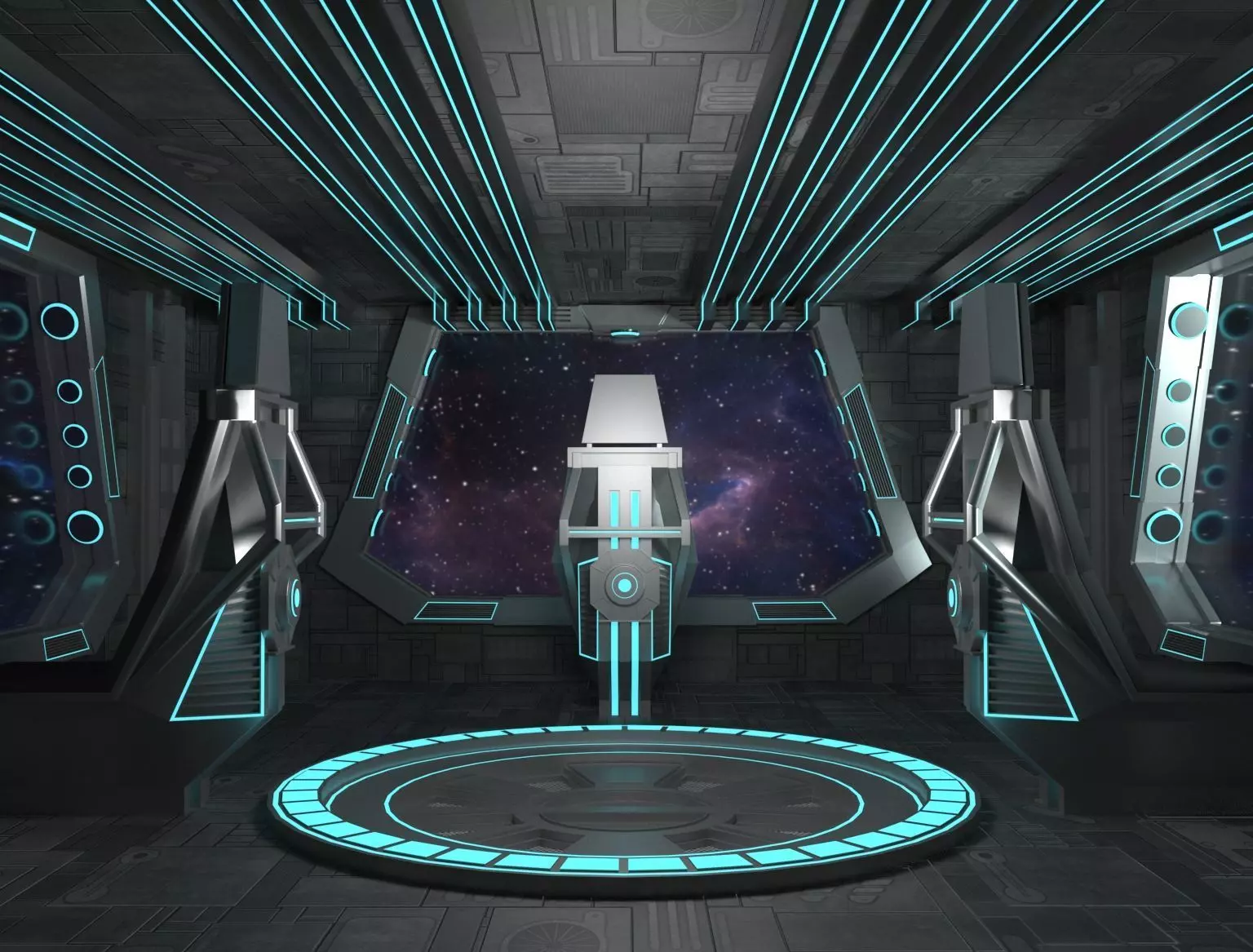 Starship - Startrek Bridge High poly 3D model 3D model_0