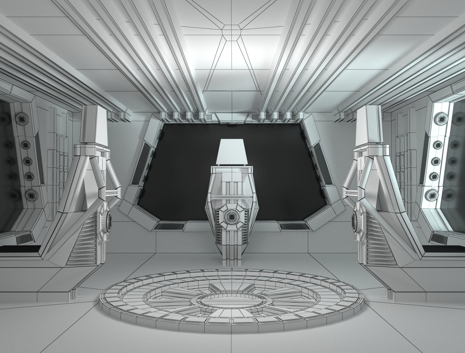 Starship - Startrek Bridge High poly 3D model 3D model_4