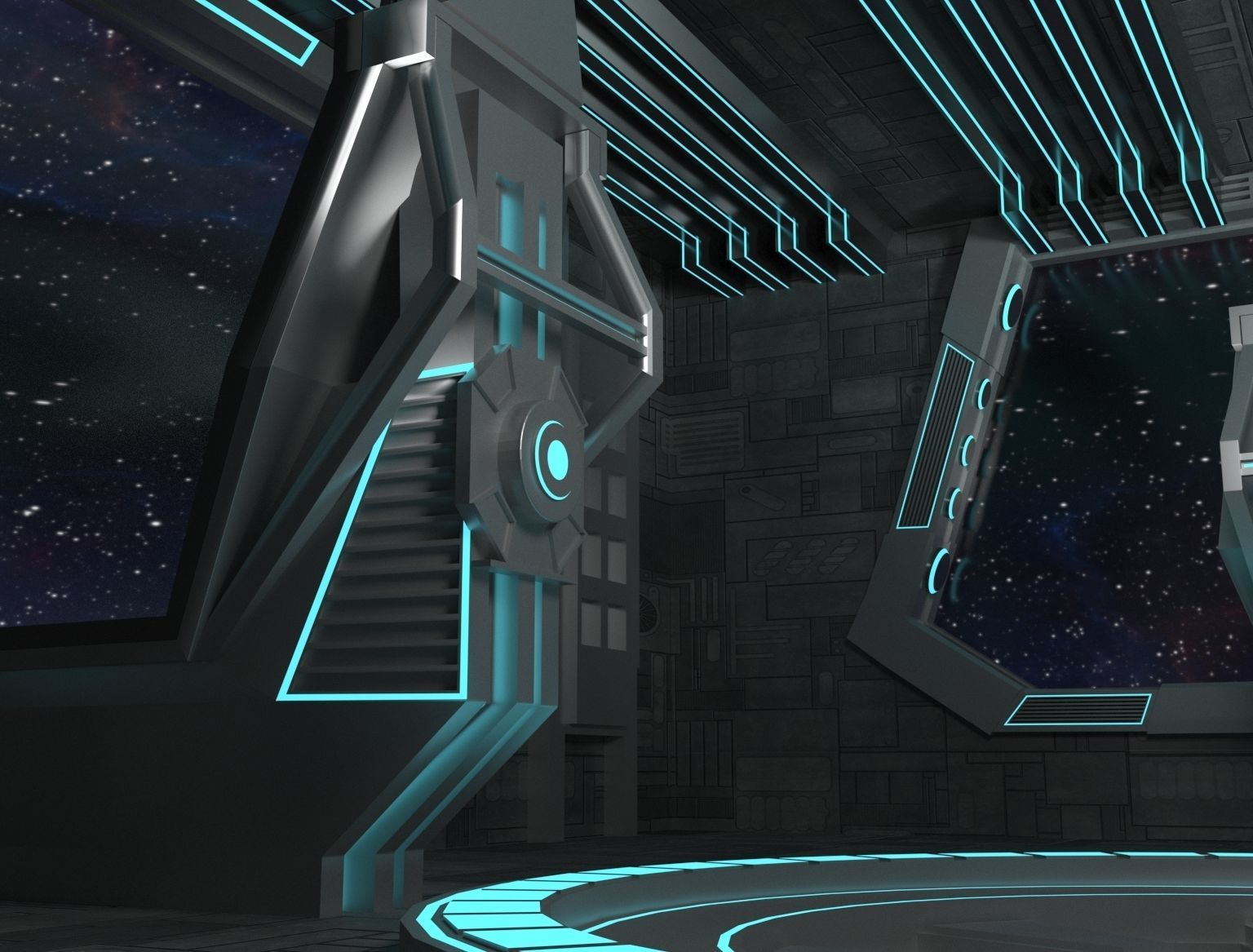 Starship - Startrek Bridge High poly 3D model 3D model_1