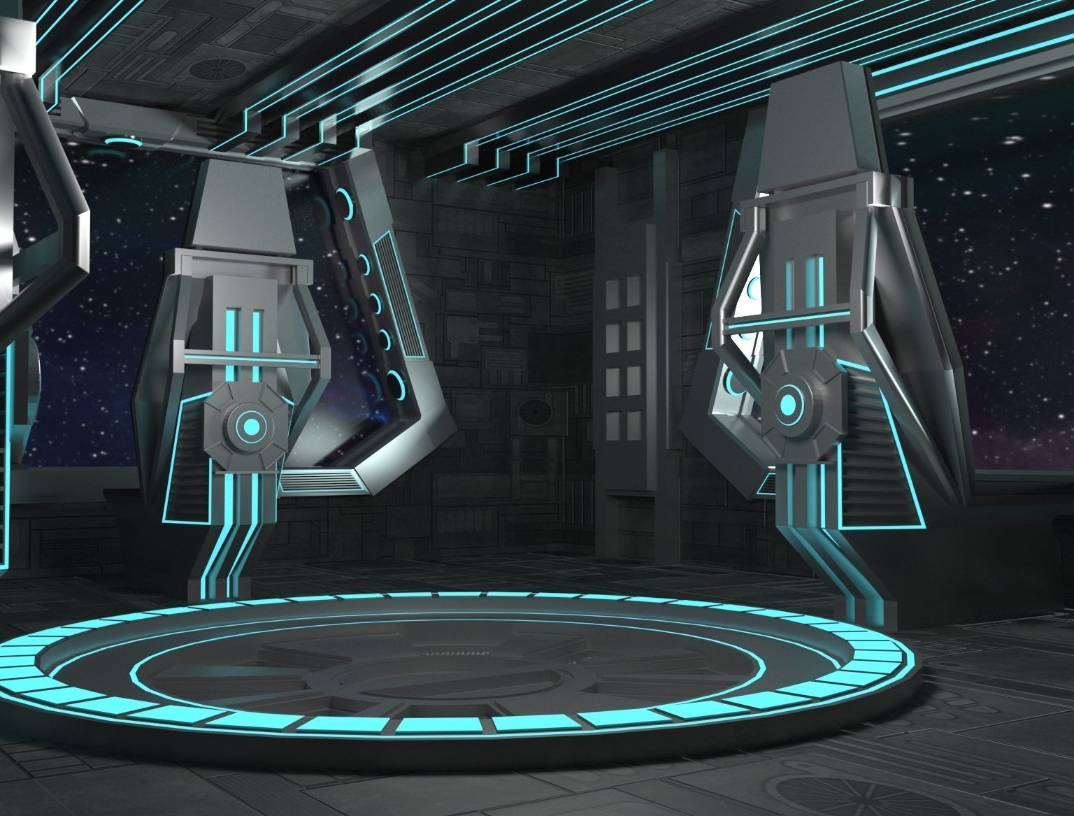 Starship - Startrek Bridge High poly 3D model 3D model_3