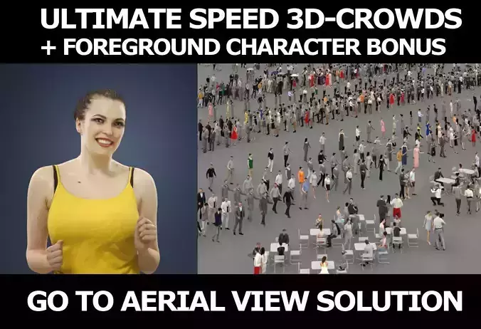 woman running Dream foreground 3d  crowds sport 3D Model Collection