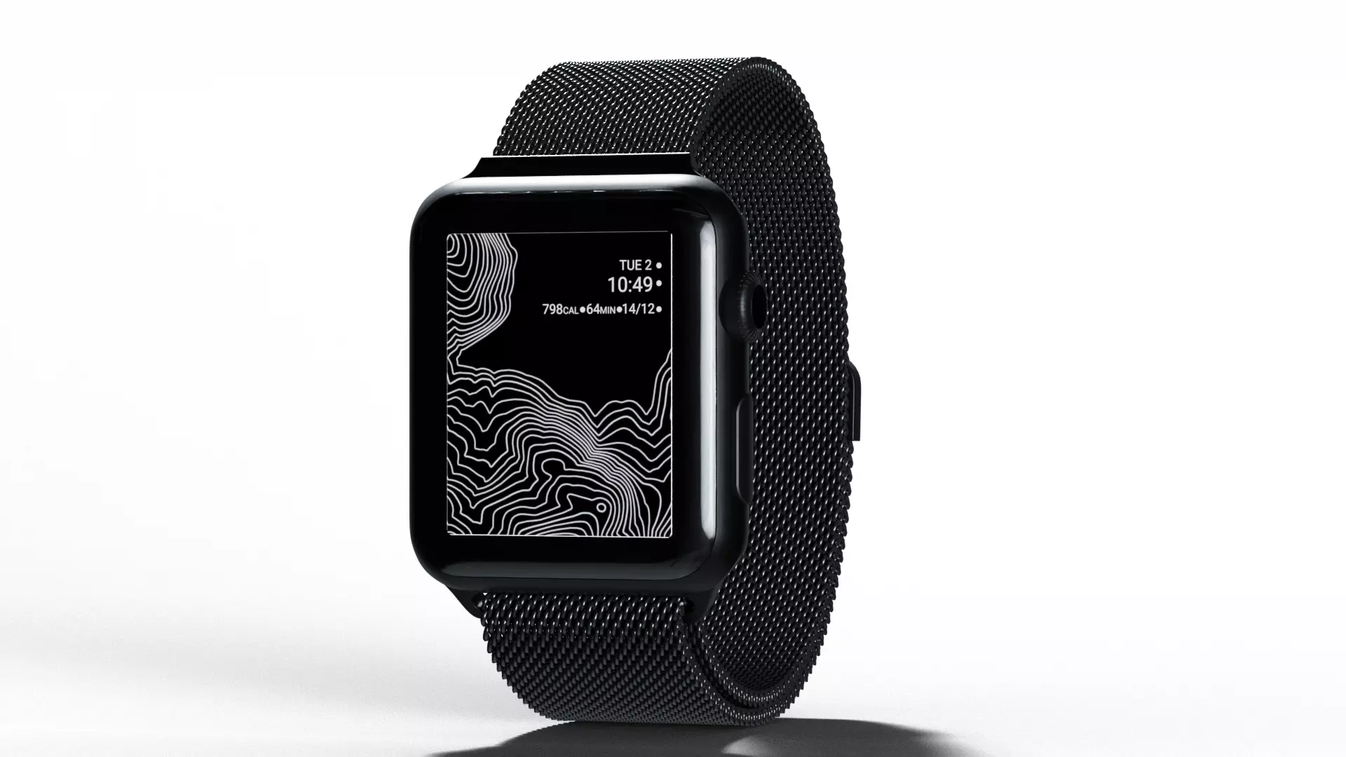 Apple Watch Graphite Stainless Steel Case with Milanese Loop 3D model