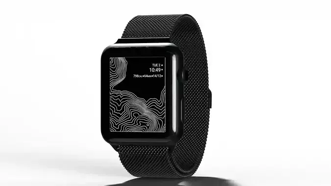 Apple Watch Graphite Stainless Steel Case with Milanese Loop