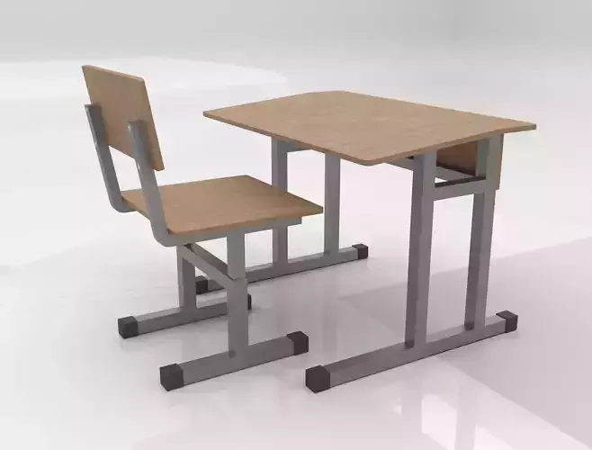 School Desk and Chair 3D models