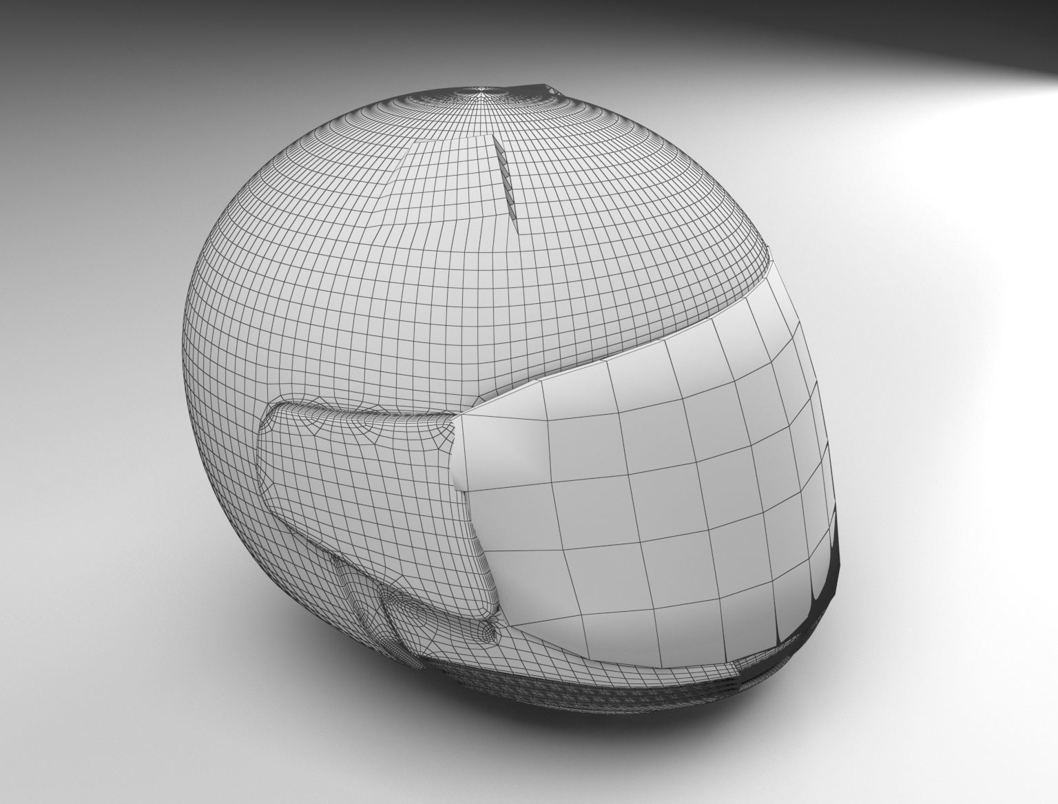 Helmet Black and Red 3D model_10