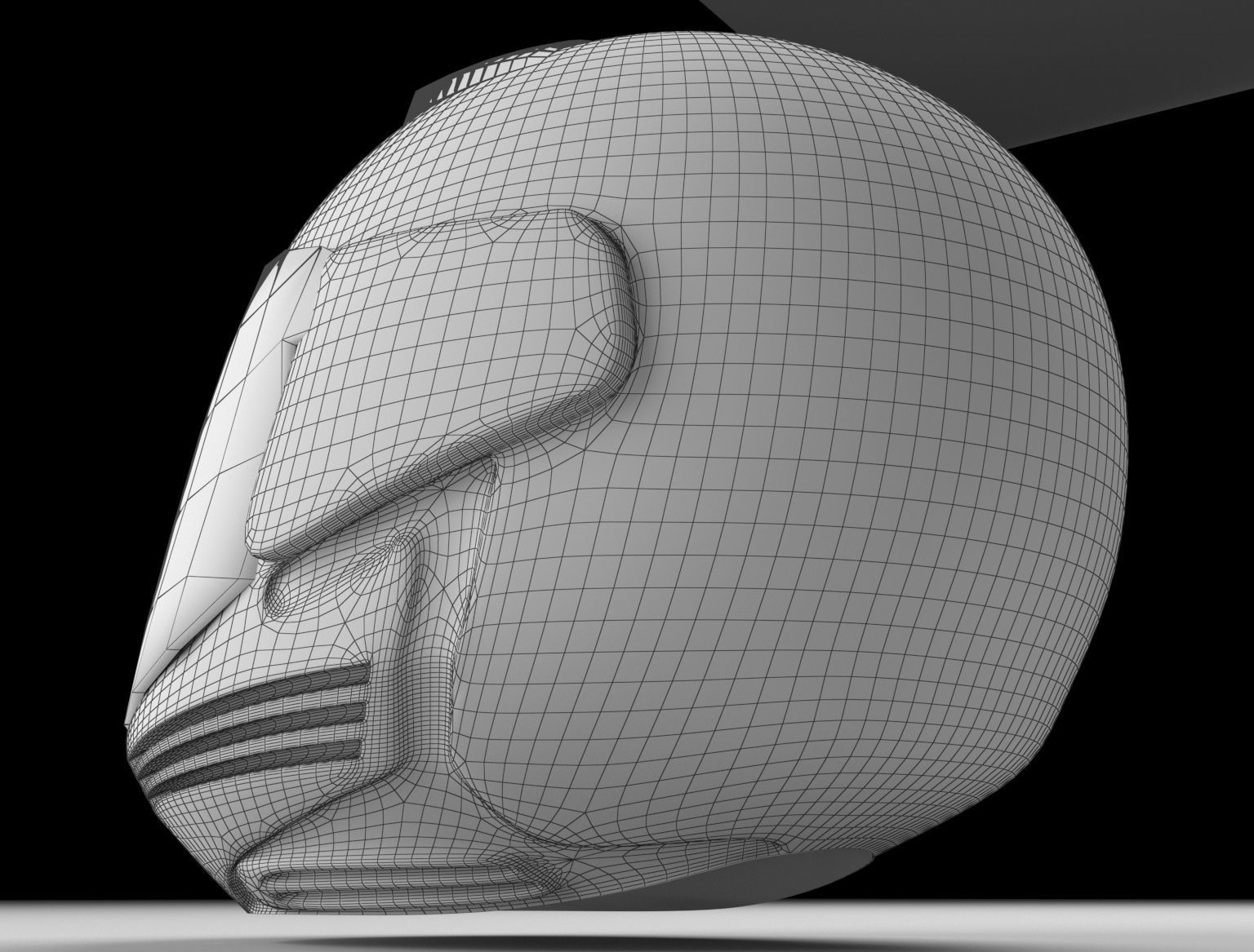 Helmet Black and Red 3D model_3