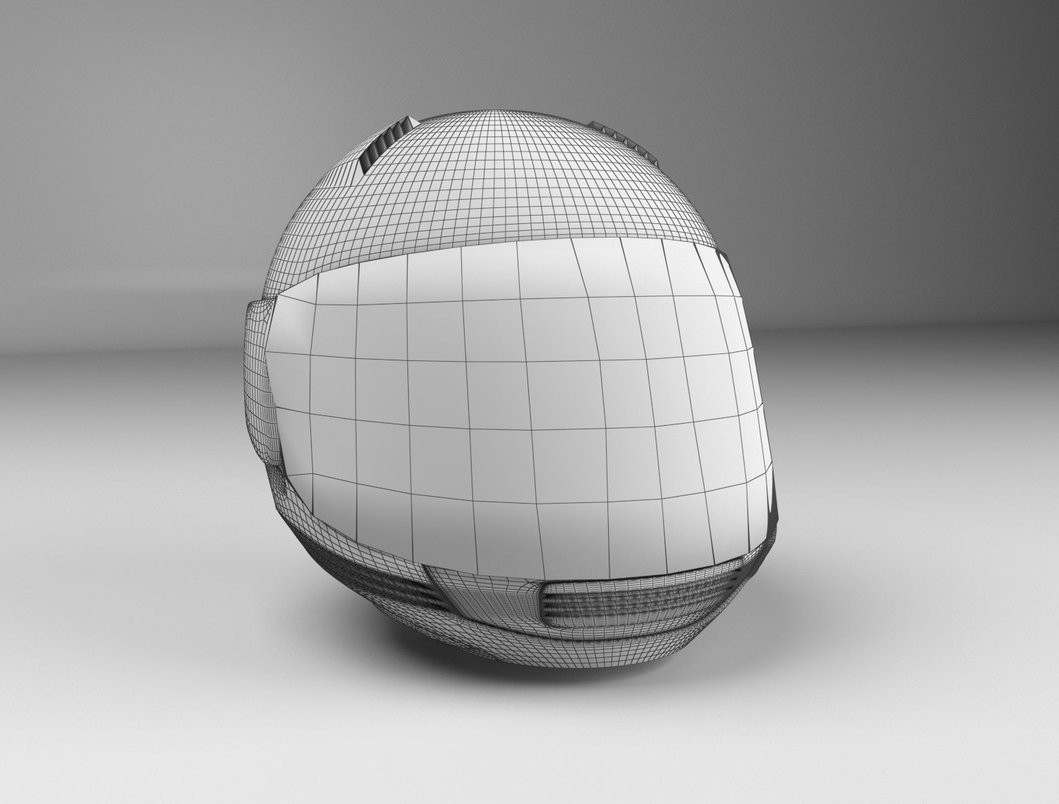 Helmet Black and Red 3D model_9