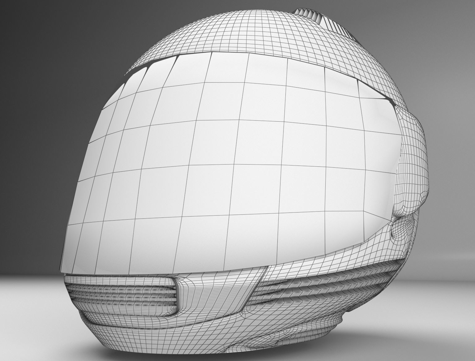 Helmet Black and Red 3D model_2