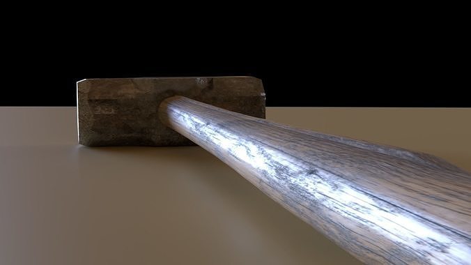 Sledgehammer low poly hammer from movie star wars Low-poly 3D model