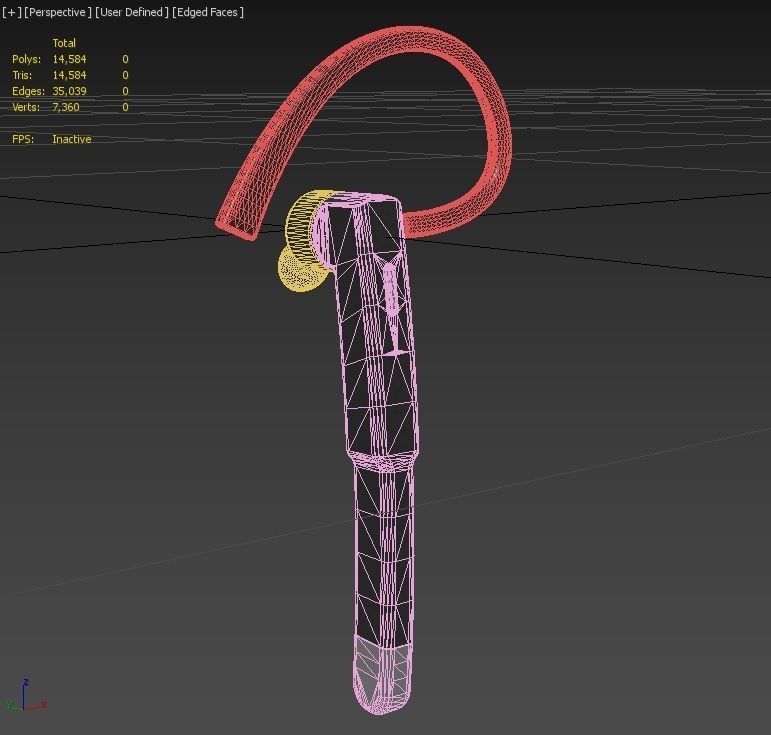 Bluetooth Headset M3 Low-poly 3D model_15