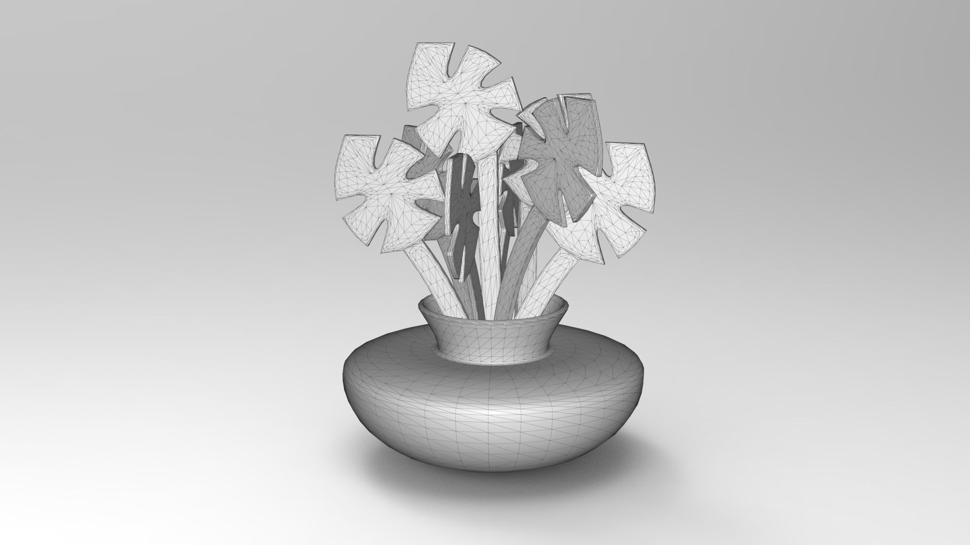 Home Decoration Vase Low-poly 3D model_6