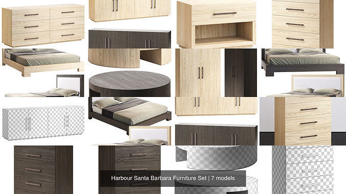 Harbour Santa Barbara Furniture Set 3D Model Collection
