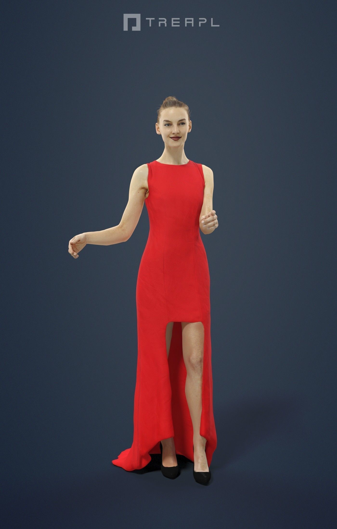 3d crowds and Beauty foreground elegant event woman pointing 3D Model Collection_20